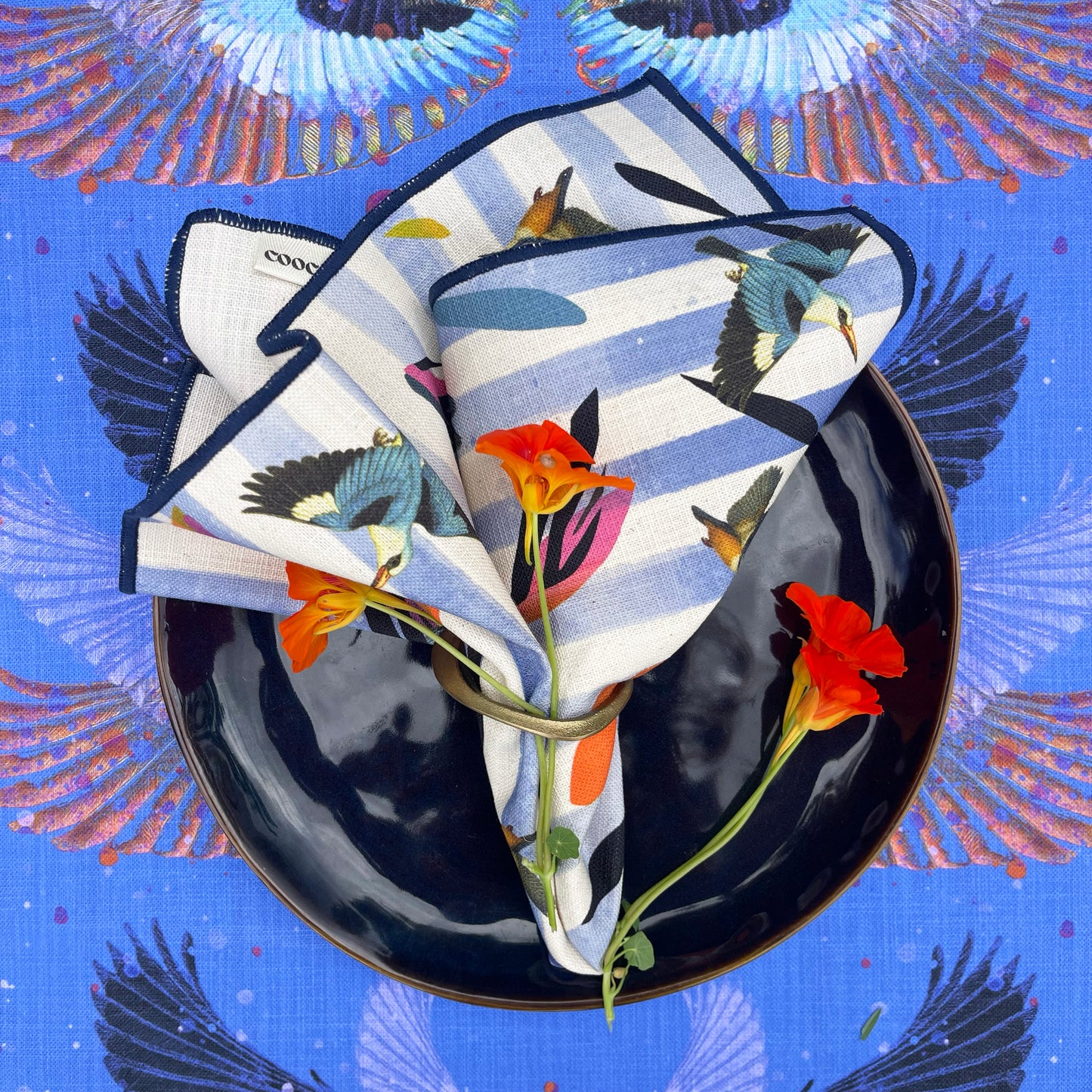 Napkins: Kingfisher Cobalt Stripe