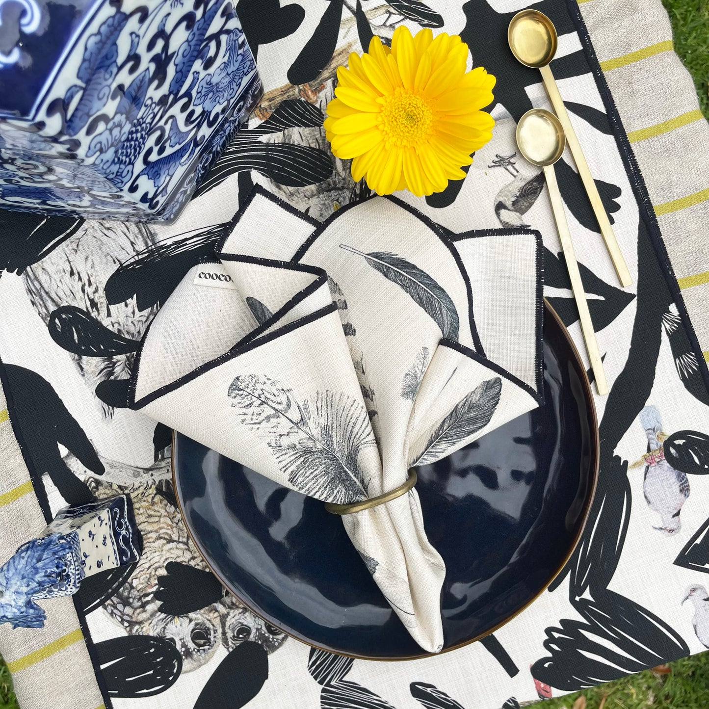 Napkins: Found Feathers