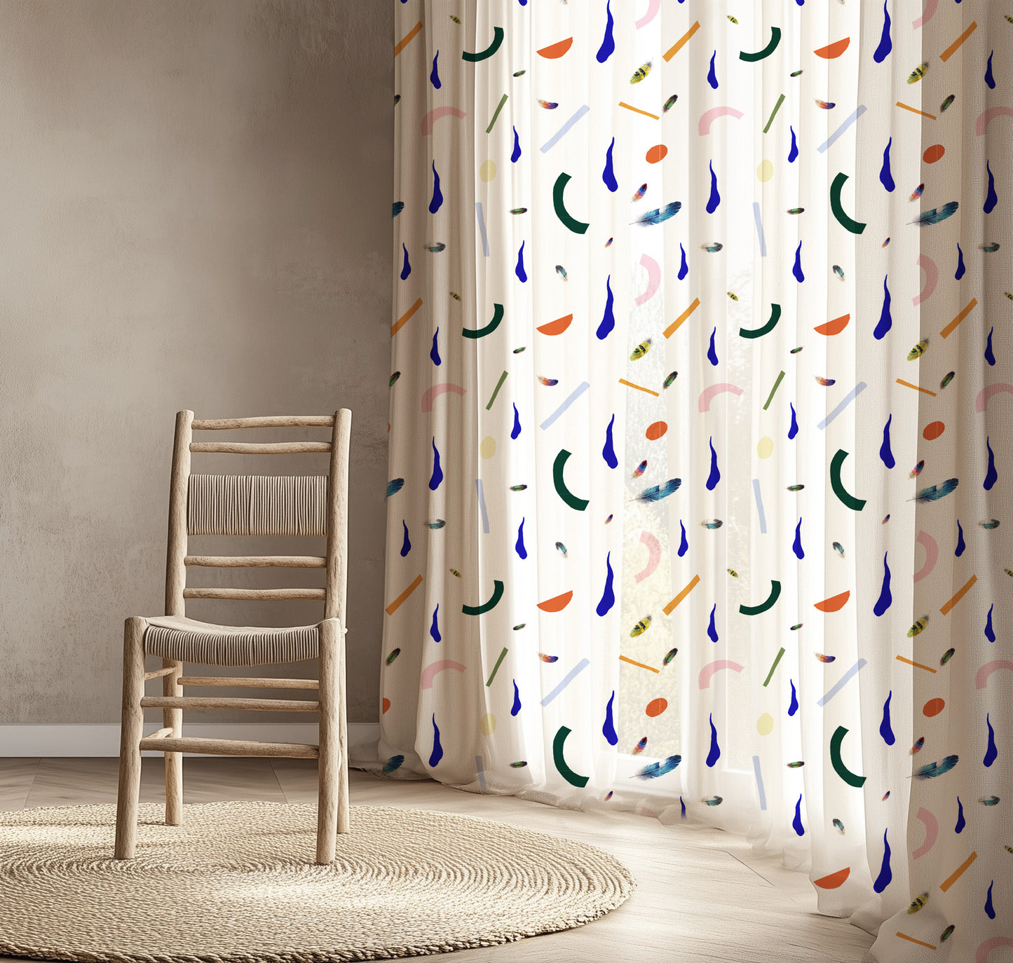 Curtain: Fancy Feathers