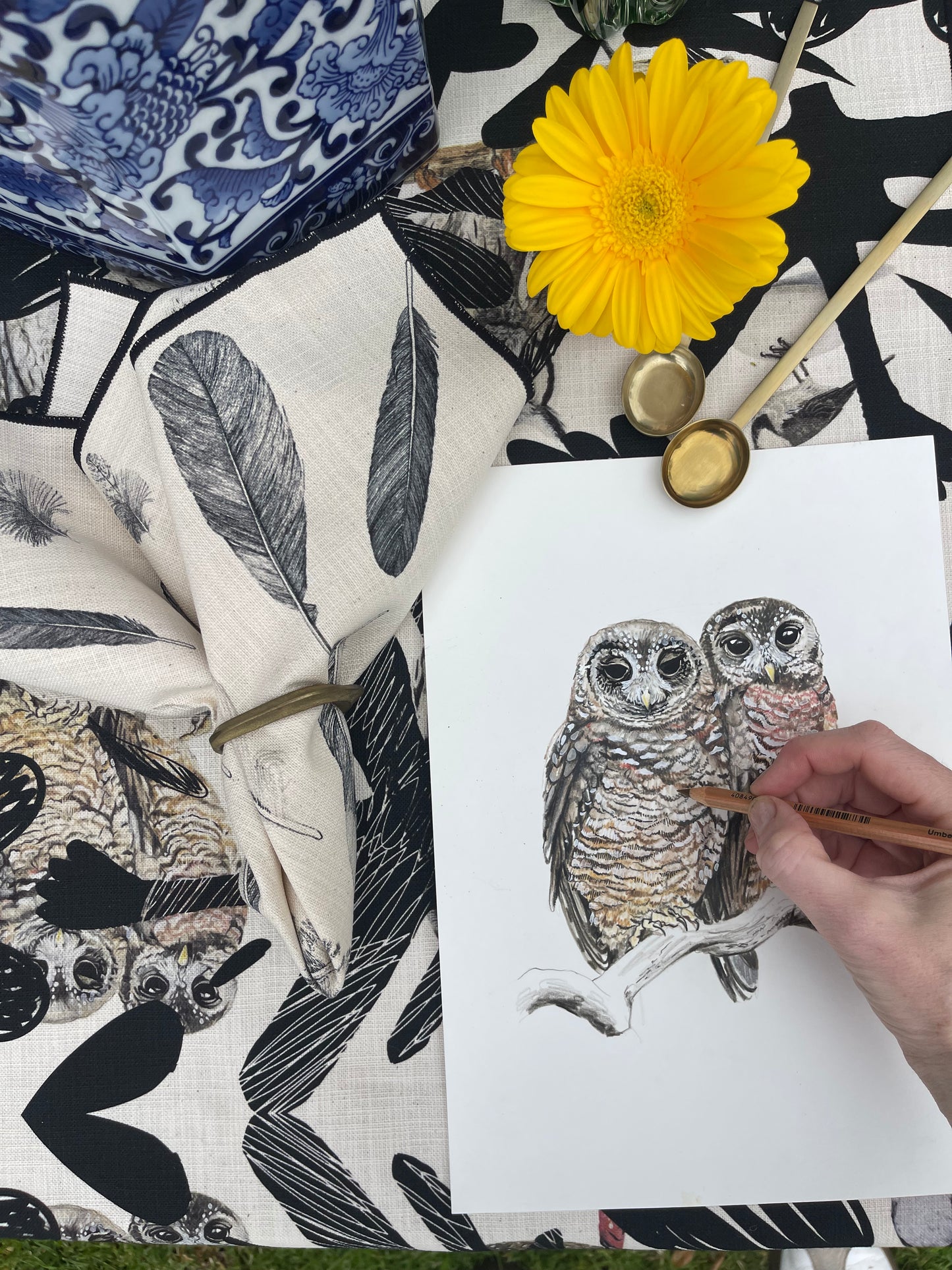 Table Runner: Suburban Songs Natural