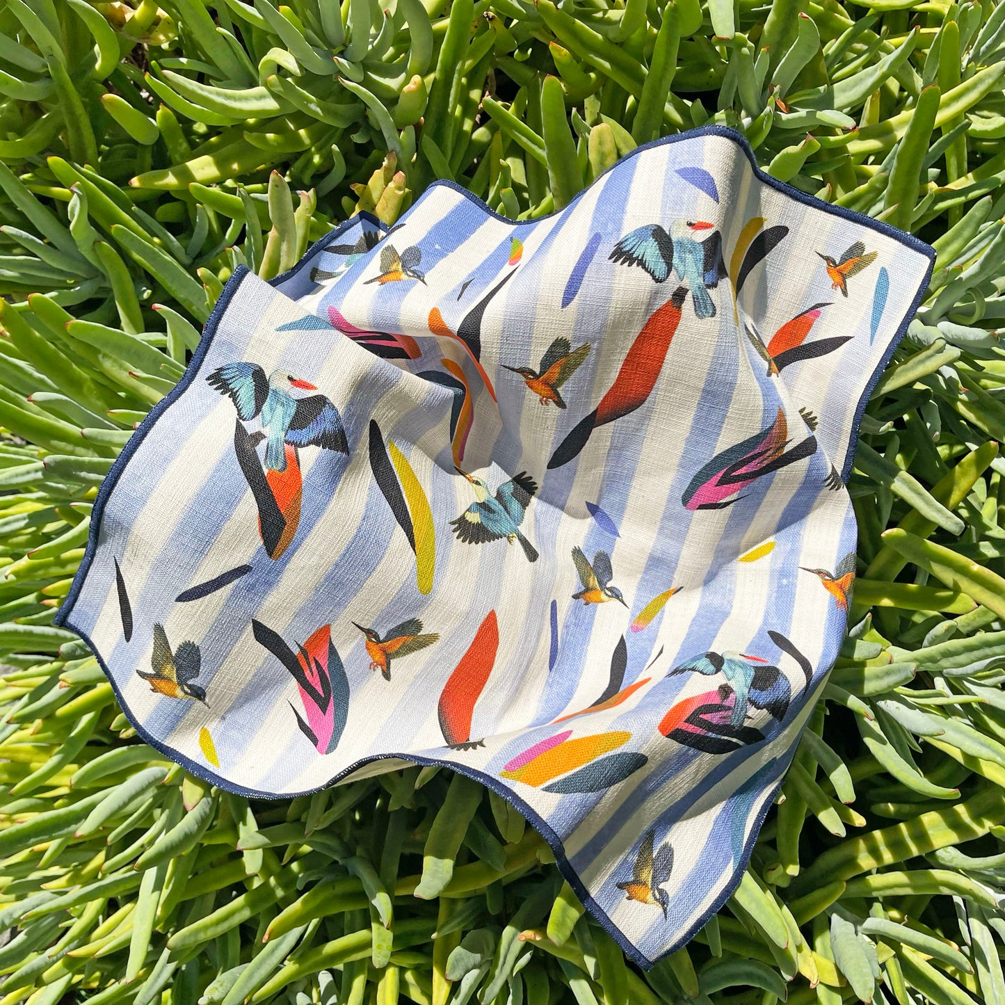 Napkins: Kingfisher Cobalt Stripe