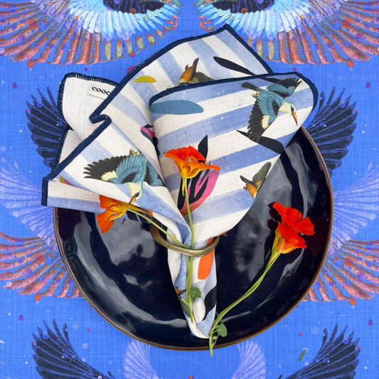 Napkins: Kingfisher Cobalt Stripe