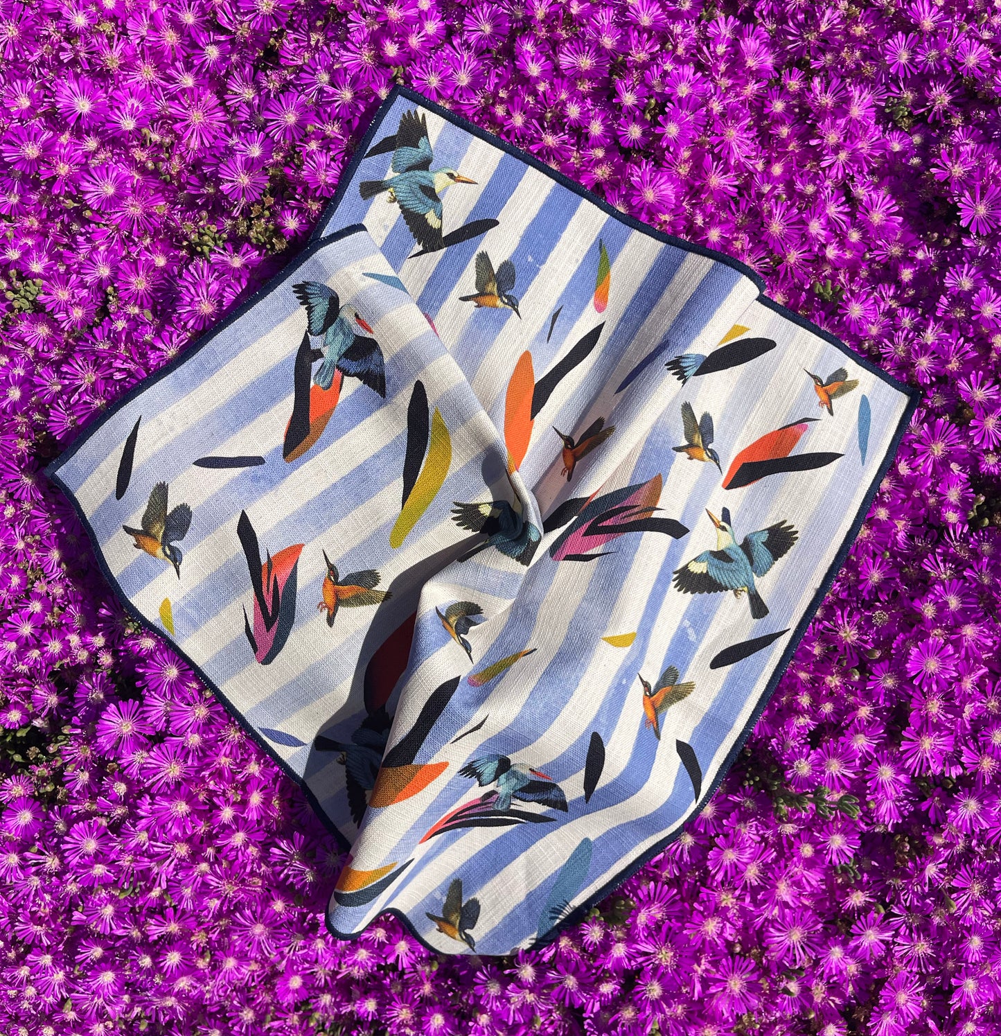 Napkins: Kingfisher Cobalt Stripe