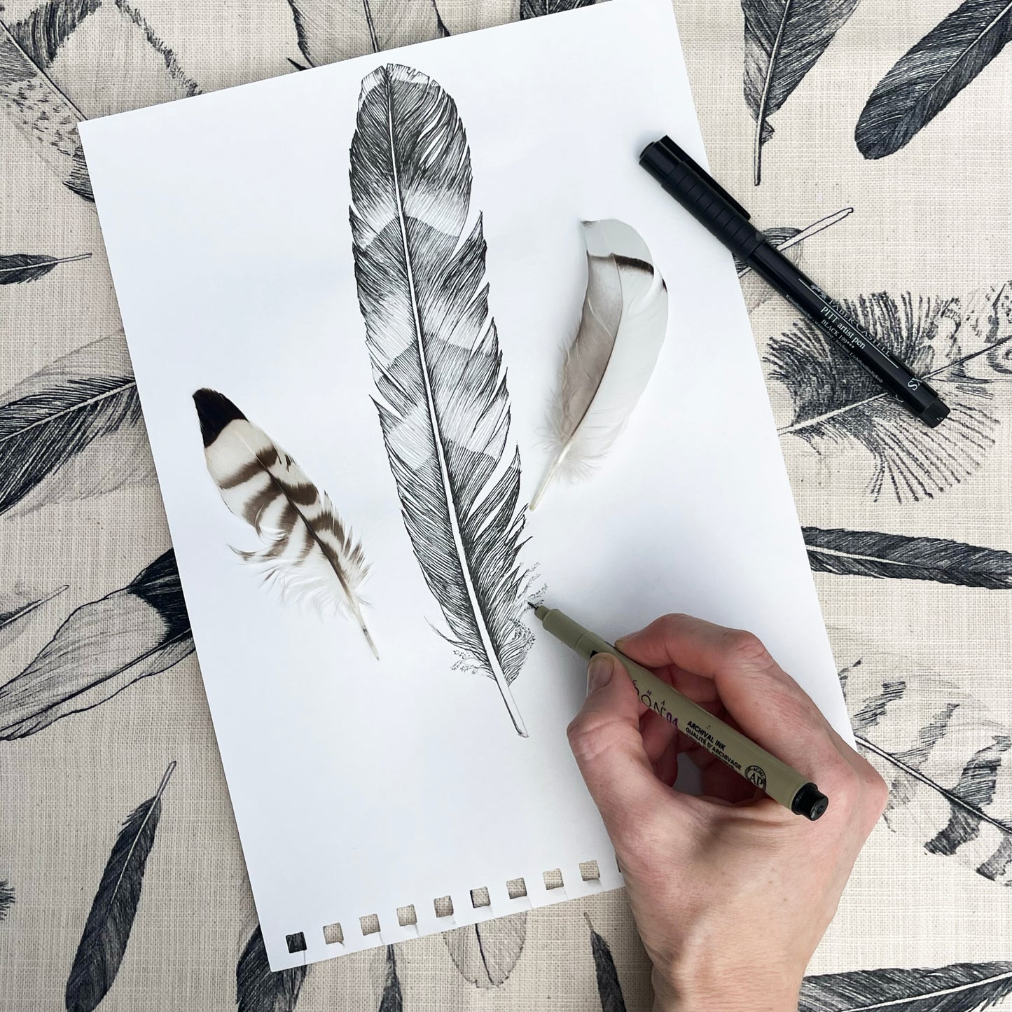 Napkins: Found Feathers